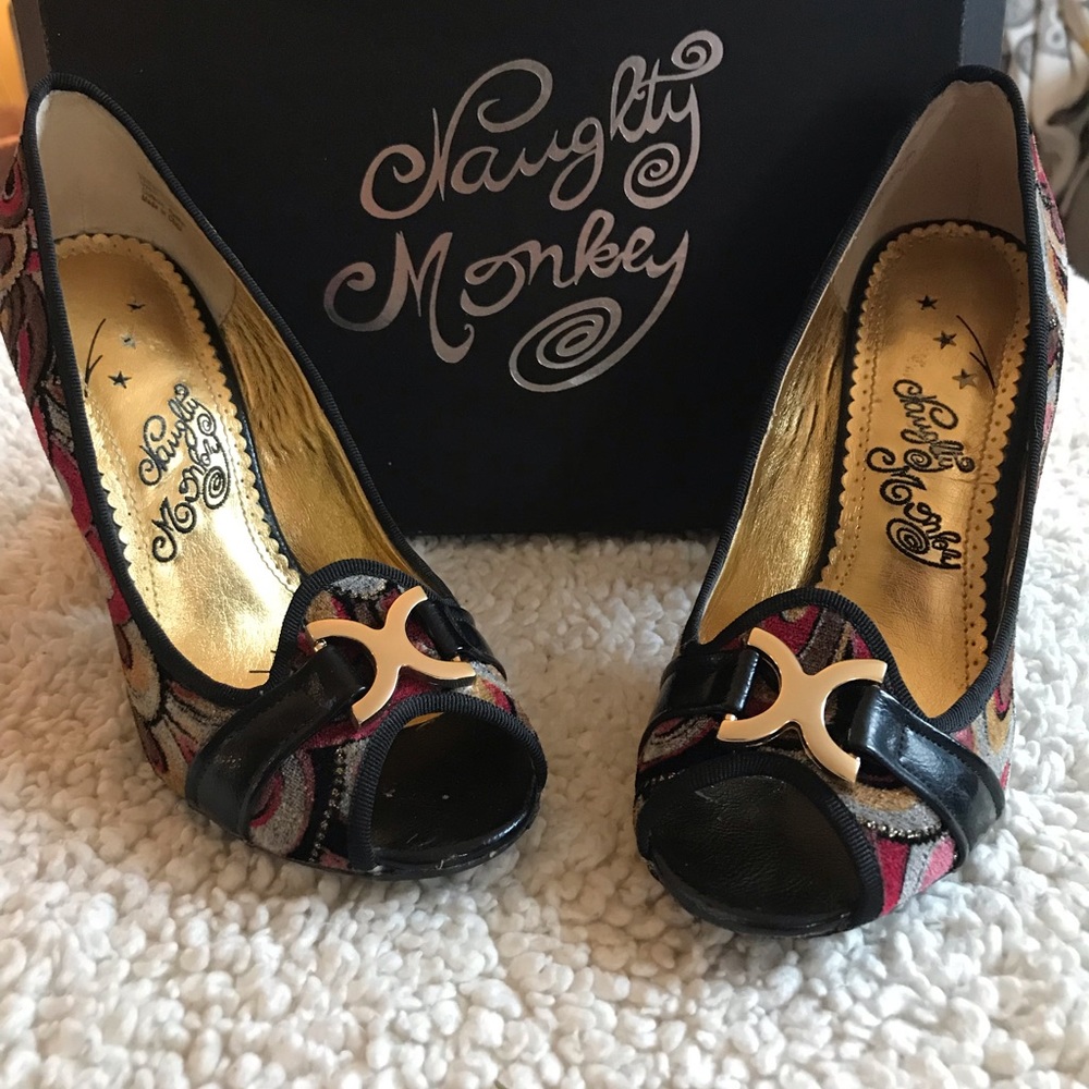 Naughty Monkey  |  ‘Paris Stroll’ Peep Toe Heels